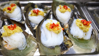 Sea oysters cooked according to a special recipe.