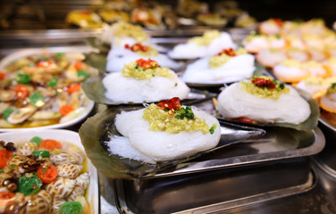 Sea oysters cooked according to a special recipe.