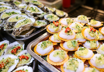Sea oysters cooked according to a special recipe.