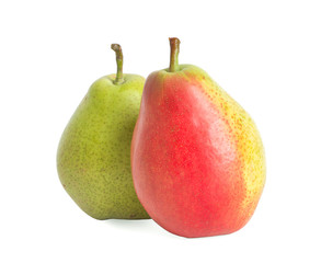 Sweet ripe pears an isolated on white background