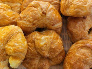 A lot of donuts cake bun cookies and sweet dessert and egg tart in food course and supermarket 