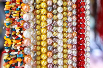 Beads from a decorative stone