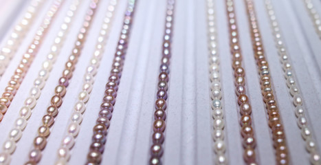 Pearl beads on a counter