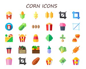 Modern Simple Set of corn Vector flat Icons