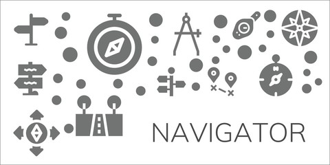 navigator icon set