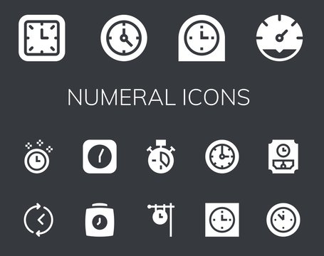 numeral icon set