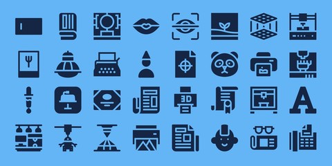 Modern Simple Set of print Vector filled Icons