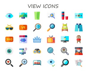 Modern Simple Set of view Vector flat Icons