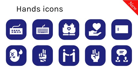 Modern Simple Set of hands Vector filled Icons