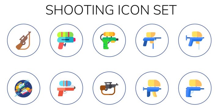 Modern Simple Set of shooting Vector flat Icons