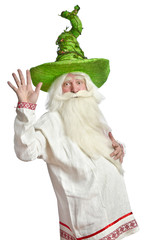 Magician in a green cap