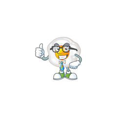 Fried egg successful Businessman cartoon design with glasses and tie