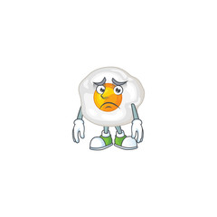 Fried egg mascot design style with worried face