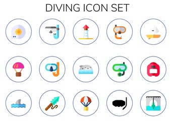 diving icon set