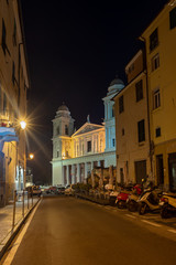 Fototapeta na wymiar Imperia old town in the night, Liguria, Italy