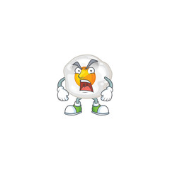 Fried egg mascot design concept showing angry face