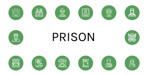 prison icon set