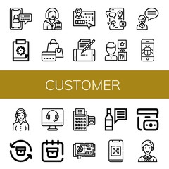 customer simple icons set