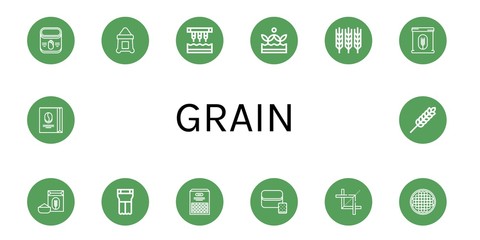 grain simple icons set