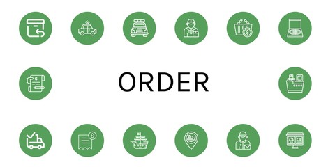 order simple icons set