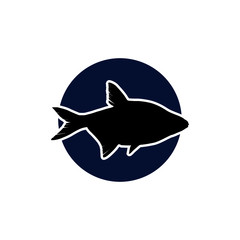 Fish icon, simple icon. Fish icon isolated on white background