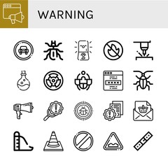 warning simple icons set