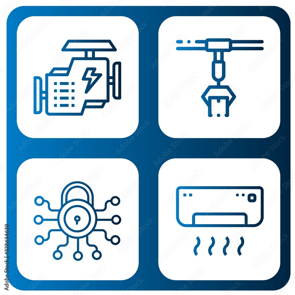 Poster system simple icons set