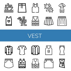 vest simple icons set