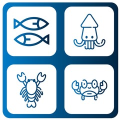 squid simple icons set