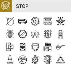 Set of stop icons