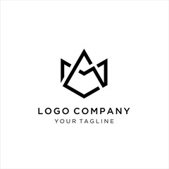 intial A M letter vector logo. m letter vector logo