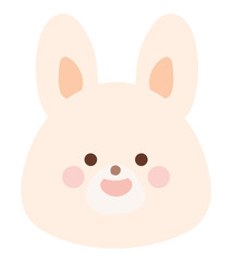 うさぎのイラスト　笑顔　線なし