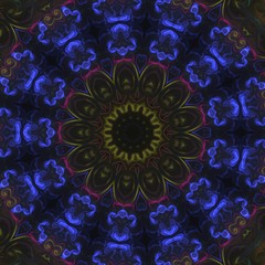 Seamless pattern with a kaleidoscope Mandala