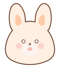 うさぎのイラスト　びっくり　線あり