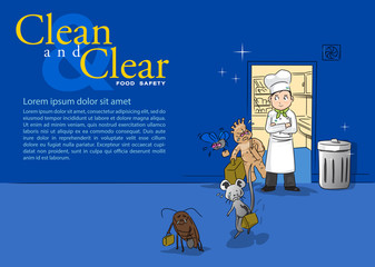 Cleaning in the cooking room regularly will help to ensure hygiene on blue tone.