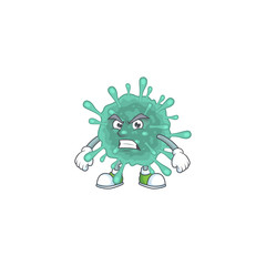 Charming coronaviruses mascot design style waving hand