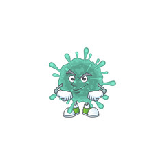 An icon of coronaviruses mascot design with confident gesture