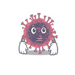 Cartoon picture of microbiology coronavirus showing anxious face