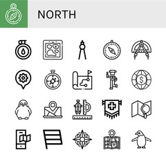 Set of north icons