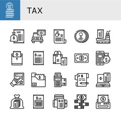 tax simple icons set