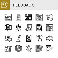 Fototapeta na wymiar feedback simple icons set