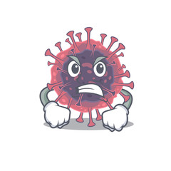 Microbiology coronavirus cartoon character design with angry face