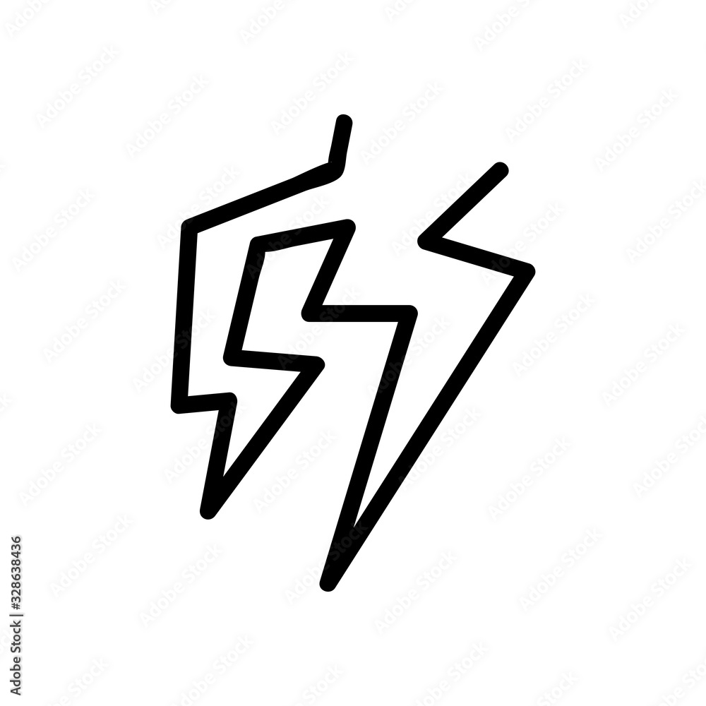Poster lightning icon vector. thin line sign. isolated contour symbol illustration