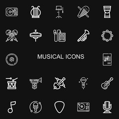Editable 22 musical icons for web and mobile