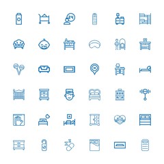 Editable 36 bed icons for web and mobile