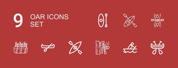 Editable 9 oar icons for web and mobile