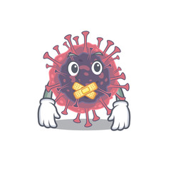 Microbiology coronavirus mascot cartoon character design with silent gesture