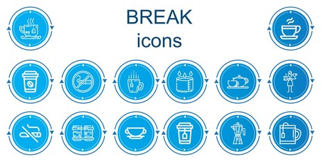 Editable 14 break icons for web and mobile