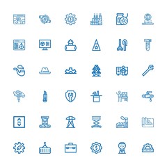 Editable 36 engineering icons for web and mobile