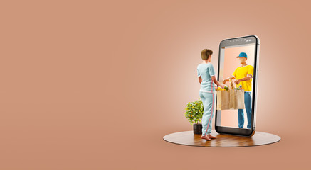 Unusual 3d illustration smart phone application